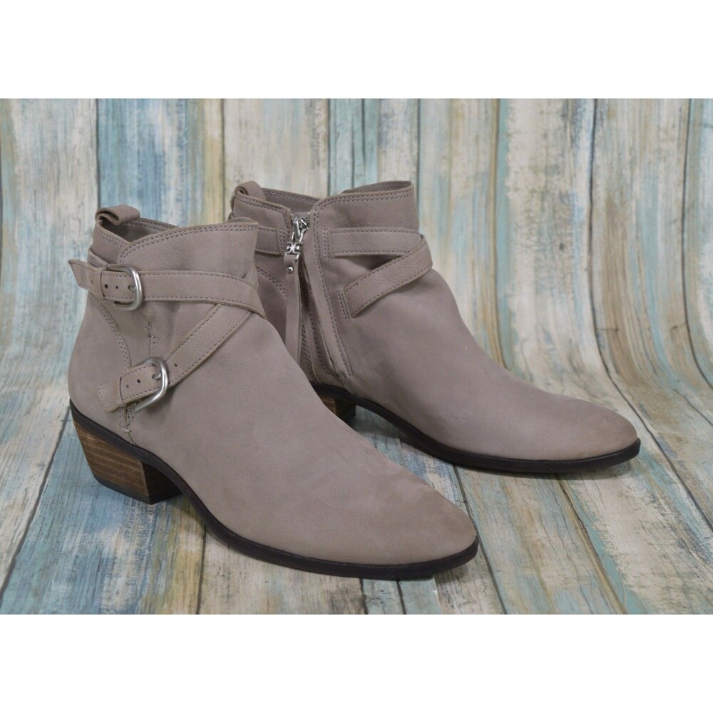 Sam Edelman Parlie Ankle Boots Women's Size 7 Putty Leather Side Zip Booties